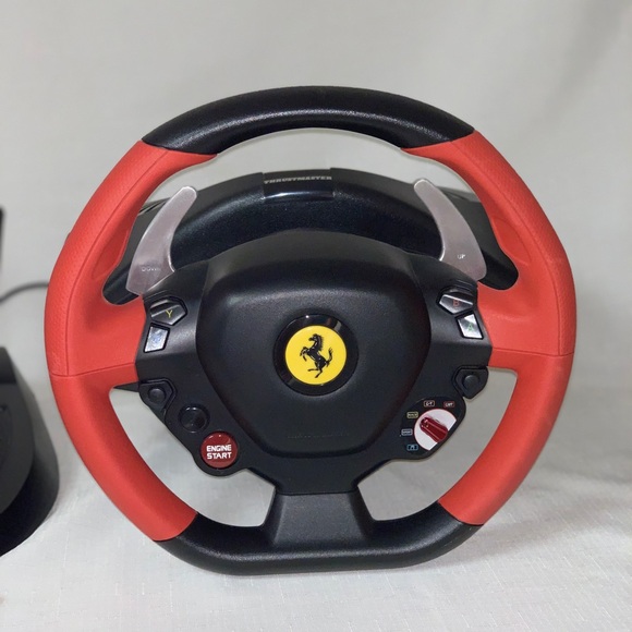Xbox THRUSTMASTER Ferrari 458 Spider Racing Steering Wheel Pedal Video Game Car - Picture 3 of 16